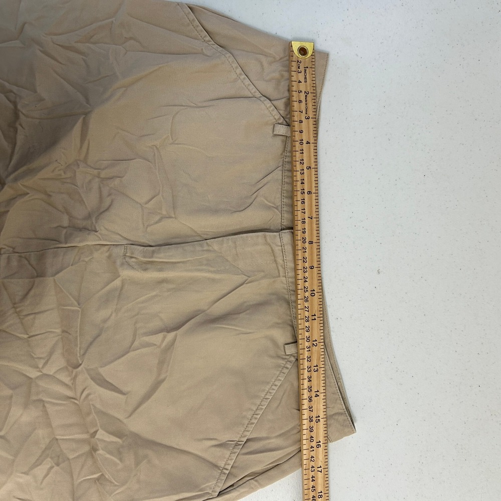 Lands End Khaki Chino Skirt Womens 14 Petite Tan Cotton Twill Straight Fit - Picture 5 of 7